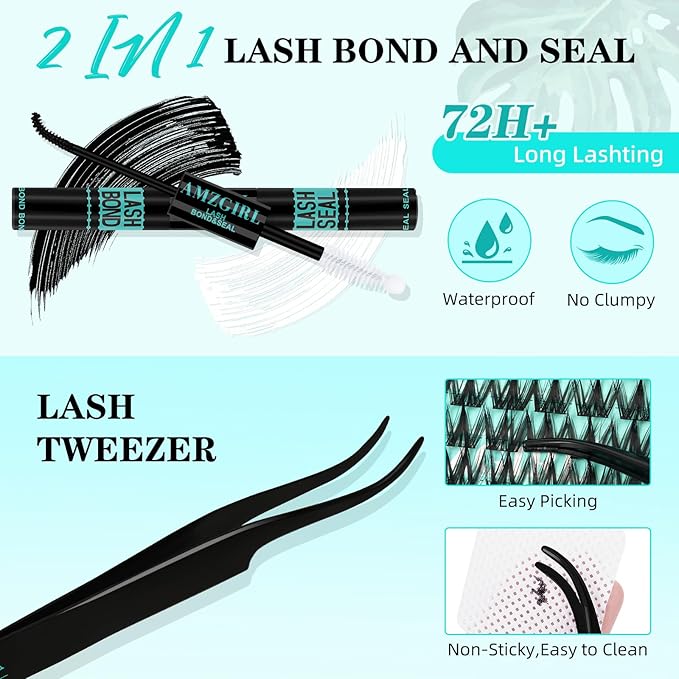 Lash Clusters Kit 140pcs Manga Lash Extension Kit Anime Cluster Lashes Natural Look with Waterproof Lash Bond and Seal, Lash Tweezer with Wet Look Ultra-Thin Band Anime Lashes(Puppy-Kit,C-10-18mm)