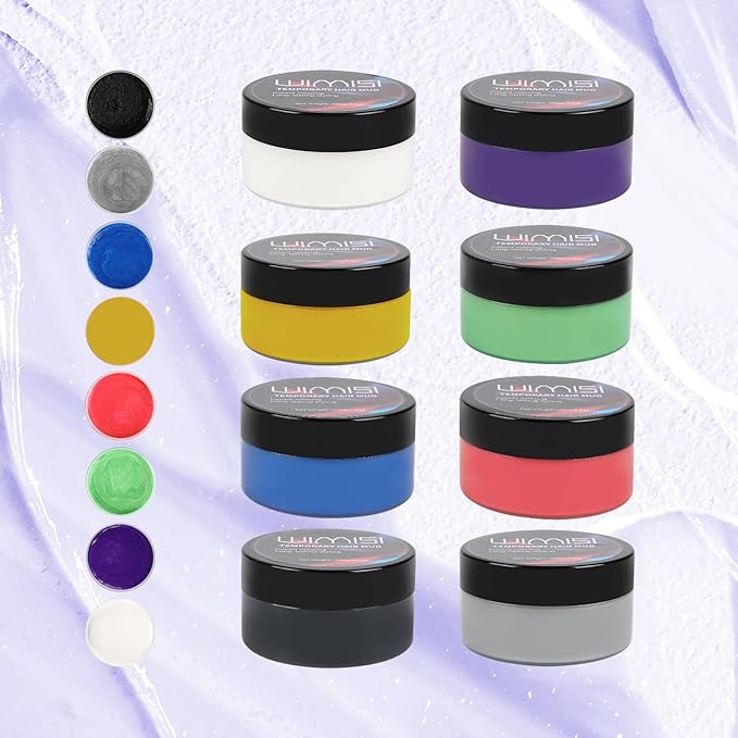 Temporary Hair Color Wax, Washable Styling Hair Clay, Instant White Hair Coloring Cream for Women Men Teens, DIY Hair Styling for Cosplay, Halloween & Parties (Blue)