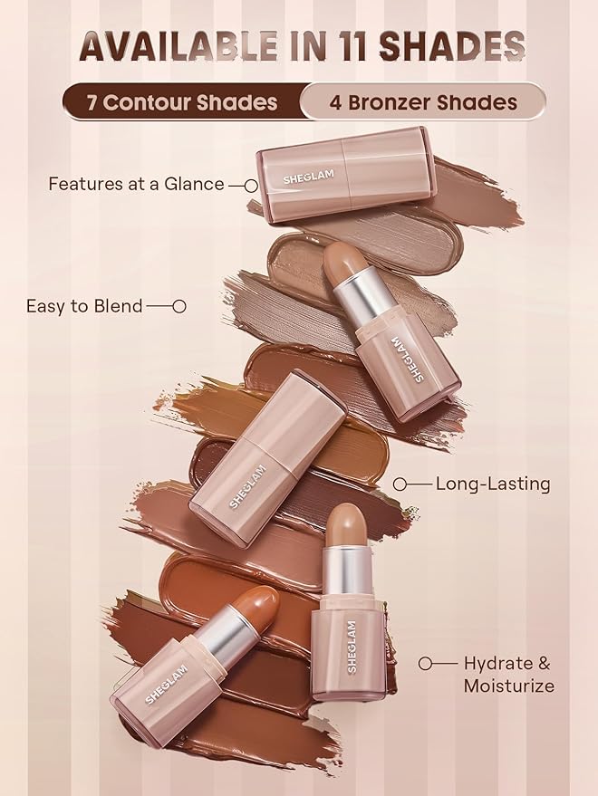SHEGLAM Buttery Buff Contour & Bronzer Stick-Tawny Amber