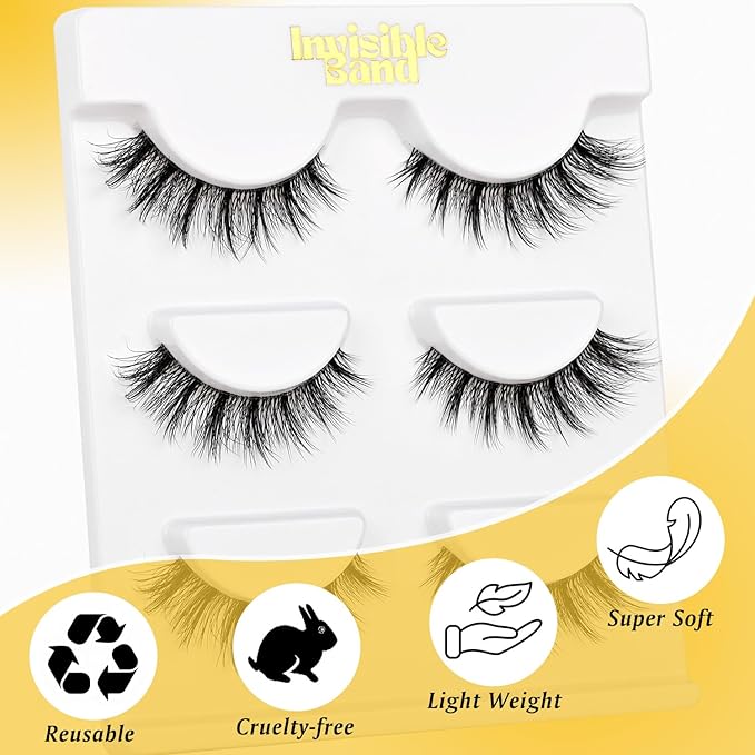Manga Lashes With Clear Band 6-13mm Natural Lashes That Look Likes Extensions,Wispy False Lashes Thin Flexible Band,Cat Eye D Curl Wet Lashes Wispy,Reusable Eye Lash Invisible Band Lashes By Hiklasy