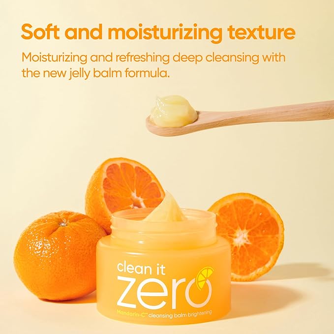 BANILA CO Clean it Zero Brightening Cleansing Balm | Korean Makeup Remover for Radiant Complexion | Vegan | Cleansing Oil, Facial Cleanser Made with Vitamin C & Citrus Extract (100ml / 3.38 fl.oz)