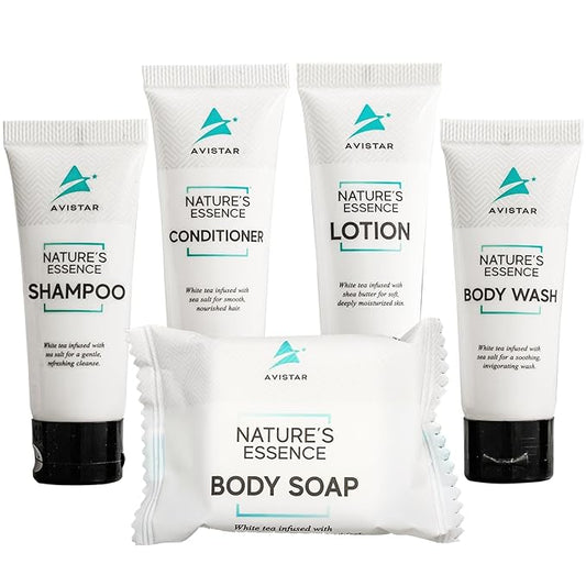 270 Piece Hotel Soap & Bulk Toiletries - Travel Essentials for Hosts & Guests - Hotel Shampoo & Conditioner Supplies for Guests, Hotel Toiletries Bulk Set, Mini Bulk Travel Size Toiletries