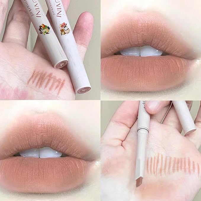 Domality 5 Colors Lip Liner Pen Set, 5pcs Nude Pink Lipstick Set, Longwear Waterproof Creamy Matte Finish Lip Pencil for Defines Perfect Lip Shape