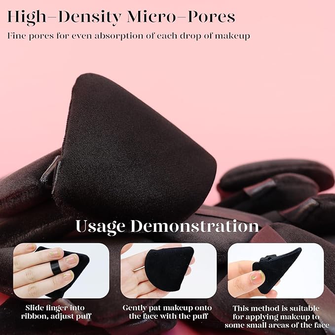 BEAKEY 12pcs Powder Puffs for Face Powder Triangle Powder Puff for Loose and Cosmetic Foundation, Makeup Puff for Contouring, Cloud Kiss Beauty Makeup Tools, Stocking Stuffers for Women