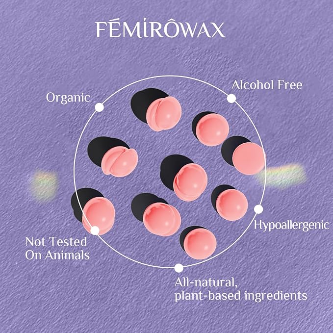 FEMIROWAX Wax Beads, 1lb Hard Wax Beans for Hair Removal Sensitive Skin with Rose Formula Waxing Beads for Full Body Brazilian Bikini Face Eyebrow at Home Wax Refill for Women Men