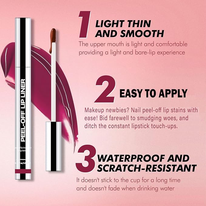 TALINZEN lip stain peel off,beauty-waterproof,transfer-proof and smudge-proof,makeup for all occasions,perfect for everyone (#06,0.12floz/3.5ml e)