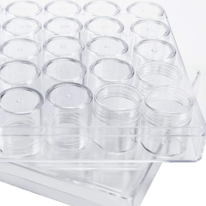 ZOENHOU 3 Pack 30 Jars Diamond Painting Storage Containers, Embroidery Diamond Storage Box Beads Organizer Case with Lid Clear Nail Art Accessories with 2 PCS Label Stickers for Jewelry DIY