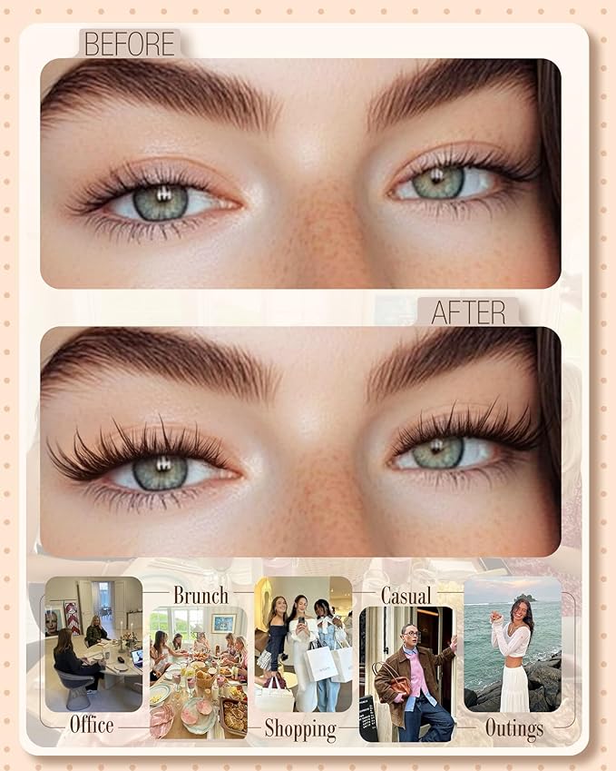 Brown Lash Clusters Pre-Mapped Eyelash Clusters Cat Eye Cluster Eyelash Extensions Fairy Wispy Cluster Lashes CC Curly Wet Look Individual Lashes Extensions 144Pcs 6-14MM Fox Eye Lashes Clusters