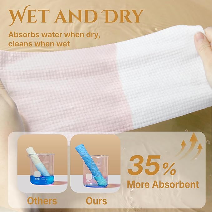 Serenorch Disposable Face Towels for Christmas, 10" x 12" Christmas Gifts for Sensitive Skin, Extra Soft Makeup Remover Dry Wipes, 50 Count