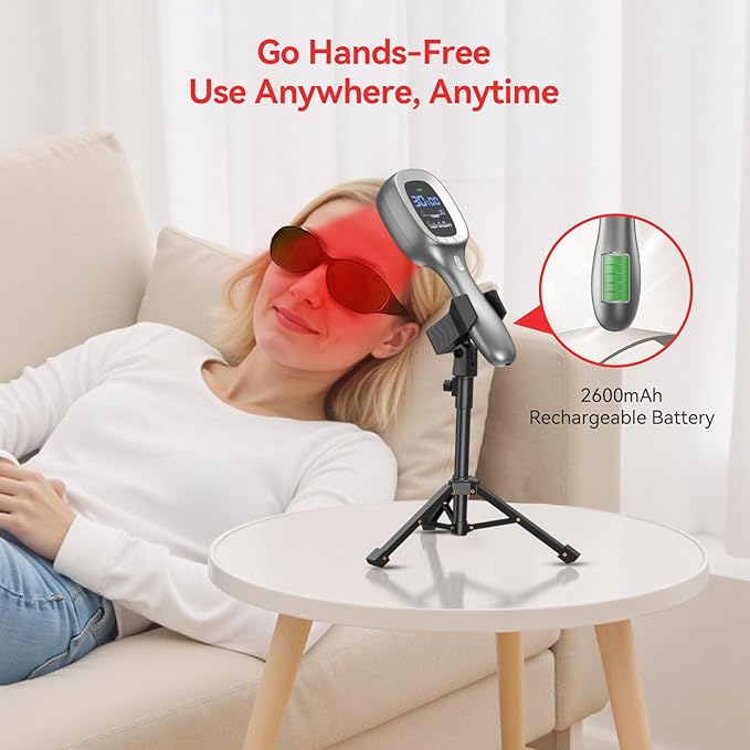 Cold Red Light Therapy Device – Dual Wavelength 4×808nm & 34×650nm Red Light Therapy Wand – Handheld Infrared Light Therapy for Body, Knee, Shoulder, Back, Muscles, Joints and Pets