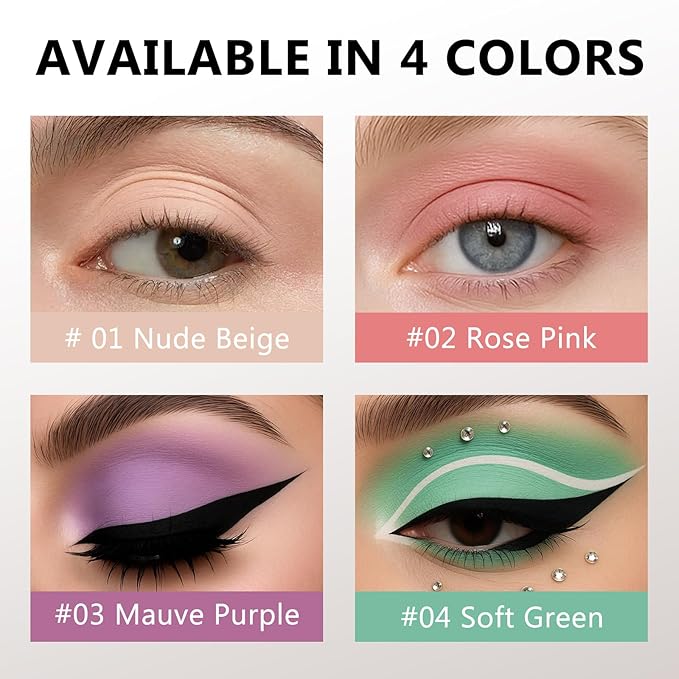 Matte Liquid Eyeshadow, Long-Lasting Waterproof Liquid Eye shadow, High-pigment Buildable & Blendable Cream Eye Makeup, 04 Soft Green