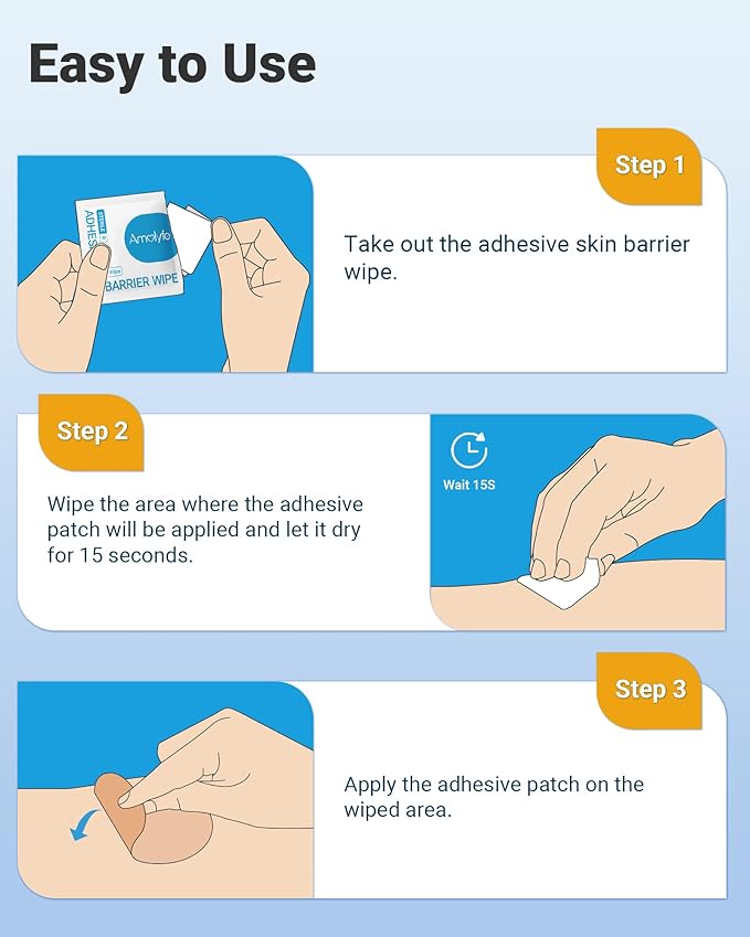 Skin Barrier Wipes - 40-Count Protective Skin Prep Wipes in Premium Hinged Tin Box, Enhance Adhesive Longevity & Create Protective Barrier for Reduced Irritation from Bandages and Tapes