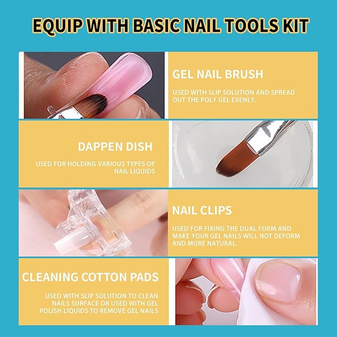 BEVINAS Poly Gel Slip Solution 8 oz,Nail Cleaner For Builder Gel Nails Cleanser,2PCS Poly Nail Slip Solutions for Nails