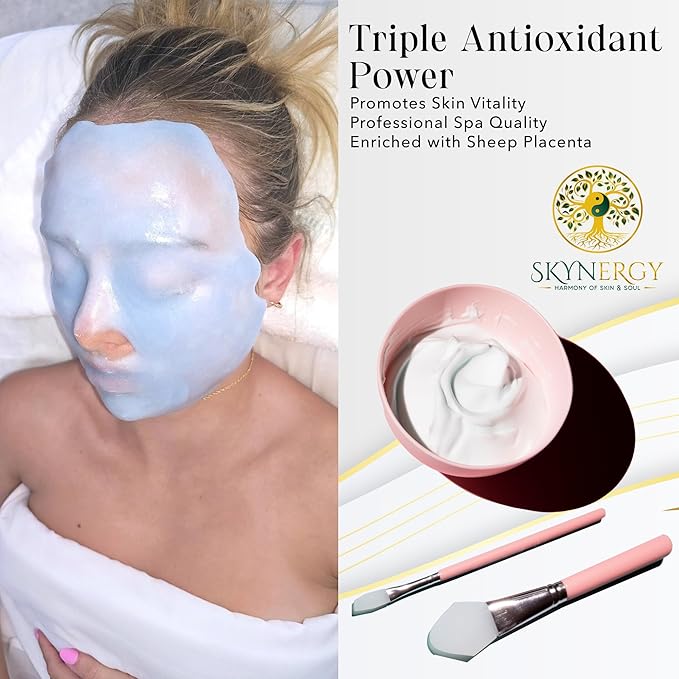 Australian Sheep Placenta Jelly Masks - Professional Grade Hydro Glo Peel Off Mask for Skin Hydration & Glow - Suitable for All Skin Types, Vajafacial Jelly Mask | 12 Applications (30 Fl Oz)
