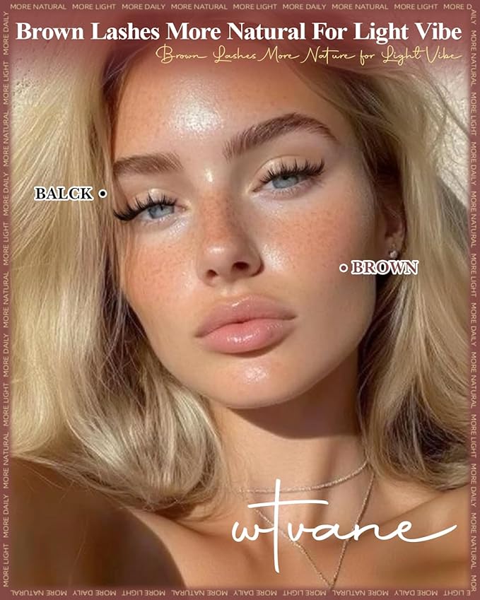 Wtvane Brown Lash Clusters Wispy Eyelash Clusters with Spikes Natural Lash Extensions Dark Brown Manga Lashes Clusters 10-16mm Cluster Eyelashes Extensions C-Curly Individual Lashes Anime Eye Lashes