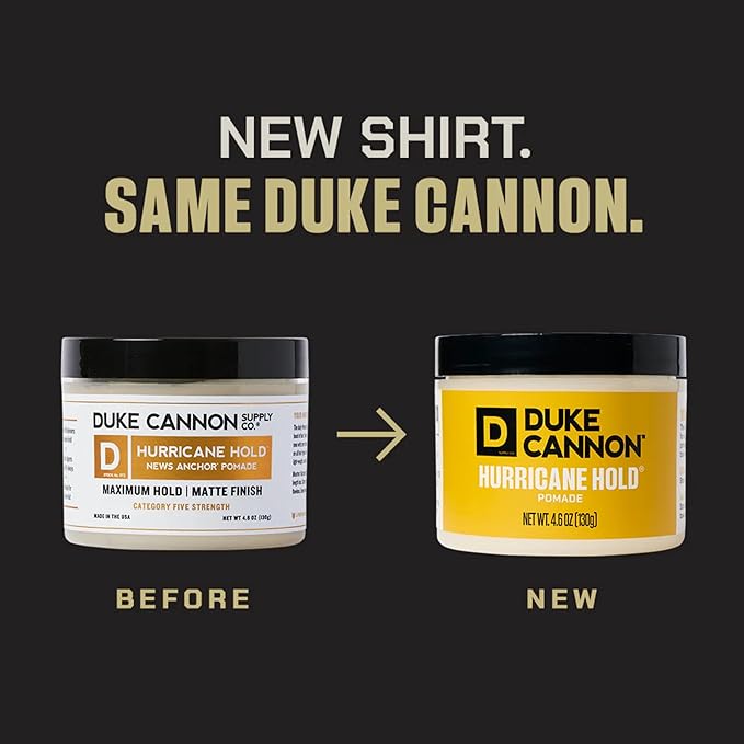 Duke Cannon Supply Co. Hurricane Hold Pomade – 4.6 oz – Extra Strong Hold, No Shine, Water-Based for Easy Washout, Long-Lasting Hair Control