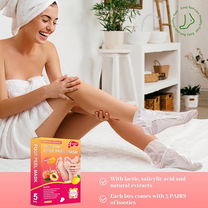 FUNNIR Foot Peeling Mask Exfoliant for Peeling Off Calluses, Natural Exfoliator for Dry Dead Skin, Callus, Repair Rough Heels Soft Smooth Touch