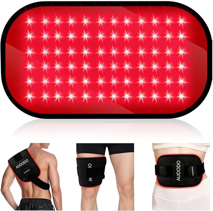 Red Light Therapy for Body, Infrared Light Therapy for Body, Red Light Therapy Belt with Timer, 660nm&850nm Portable Heating Light Pad, Redlight Therapy for Back Shoulder Knee Hands