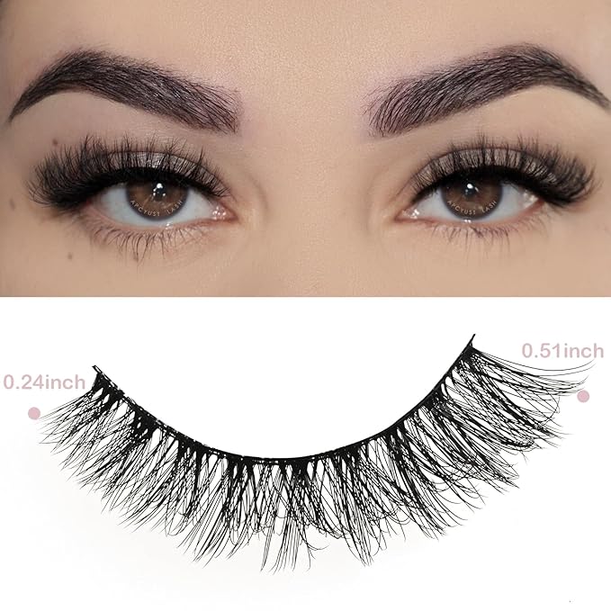 Wispy Lashes Bulk 30 Pairs Natural Eyelashes Wholesale Cat Eye Strip Lash Sets Short Thick Fluffy False Mink Eyelash Strips Full Small Fake Pestañas Postizas with Portable Pack
