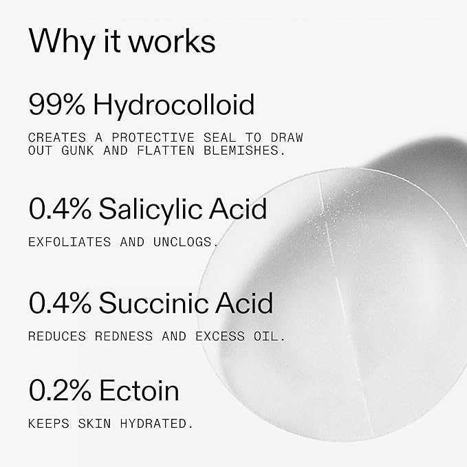 The INKEY List Hydrocolloid Invisible Pimple Patches, Spot Patches Contains Salicylic Acid, Day/Night Anti Acne Patches, Vegan & Cruelty Free, Suitable For All Skin Types