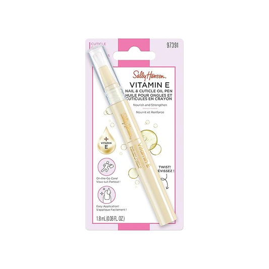 Sally Hansen Vitamin E Nail & Cuticle Treatment Pen | Hydrates and Conditions Dry Nails | Nourishing Formula with Apricot Oil | Smooth, Healthy-Looking Nails | Easy, Mess-Free Nail Care on the Go