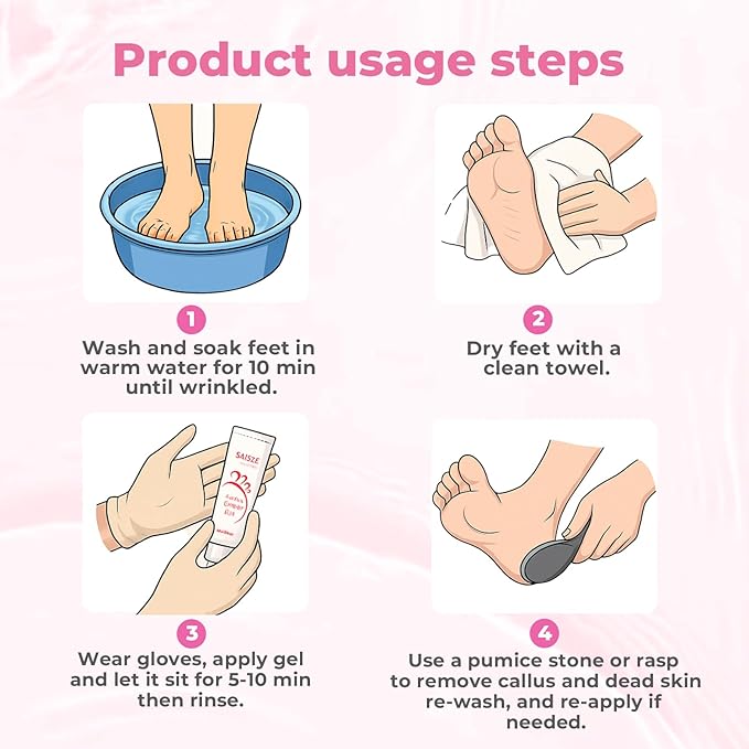 SAISZE Foot Callus Remover with Foot File, Extra Strength Callus Remover Gel with Brush Head, Professional Dead Skin Removal for Feet, 8oz