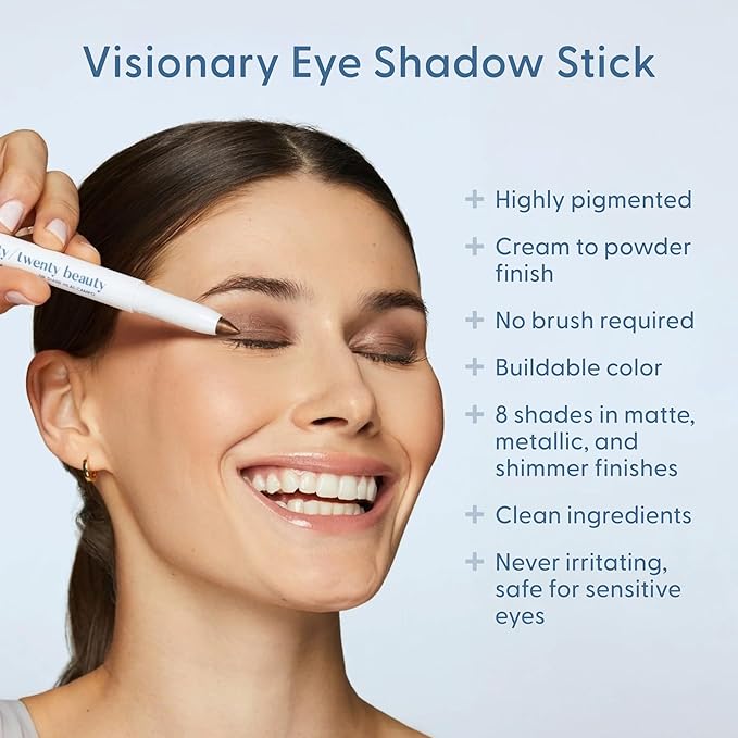 twenty/twenty beauty Visionary Eye Shadow Stick – Shimmer Cream Eye Shadow Pencil - Safe for Sensitive Eyes - Ophthalmologist Developed – Vegan, Cruelty-Free, Clean Ingredients (Tiger's Eye)