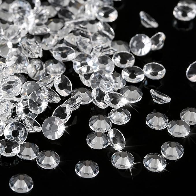 Novani Rhinestones Glass Rhinestones for Crafts Nail Gems Clear Stones Jewels Round Gemstones Non-Hotfix Crystal,SS8,1440 Pieces,Transparent