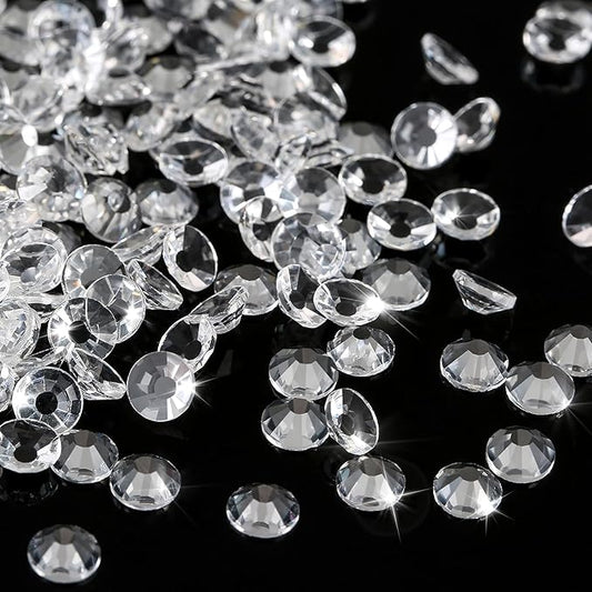 Novani Rhinestones Glass Rhinestones for Crafts Nail Gems Clear Stones Jewels Round Gemstones Non-Hotfix Crystal,SS30,288 Pieces,Transparent