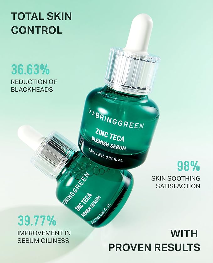 BRING GREEN ZINC TECA Serum with Niacinamide | Soothing Face Serum for Sensitive Skin, Pore Minimizing & Hydrating | Korean Skincare for Breakouts & Uneven Texture