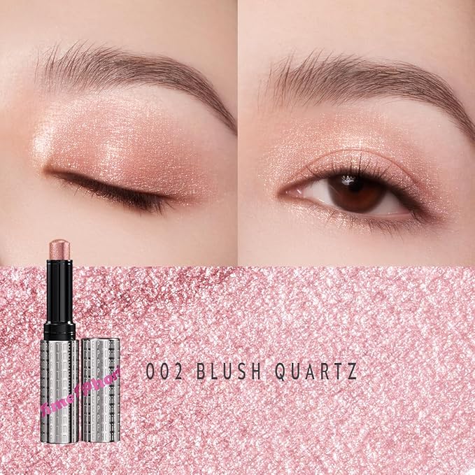 ILLUMINA JELLY EYESHADOW STICK - Long-Lasting Jelly Texture Blendable Eye Shine Stick | Crease-Proof, No Fallout, One-Swipe High-Impact Color | All-Day Wear (002 BLUSH QUARTZ)