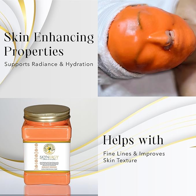 Radiant Orange Ultra Hydrating Jelly Mask - Professional Grade Hydro Glo Peel Off Mask for Skin Hydration, Glow Suitable for All Skin Types, Vajafacial Jelly Mask | 12 Applications (30 Fl Oz)