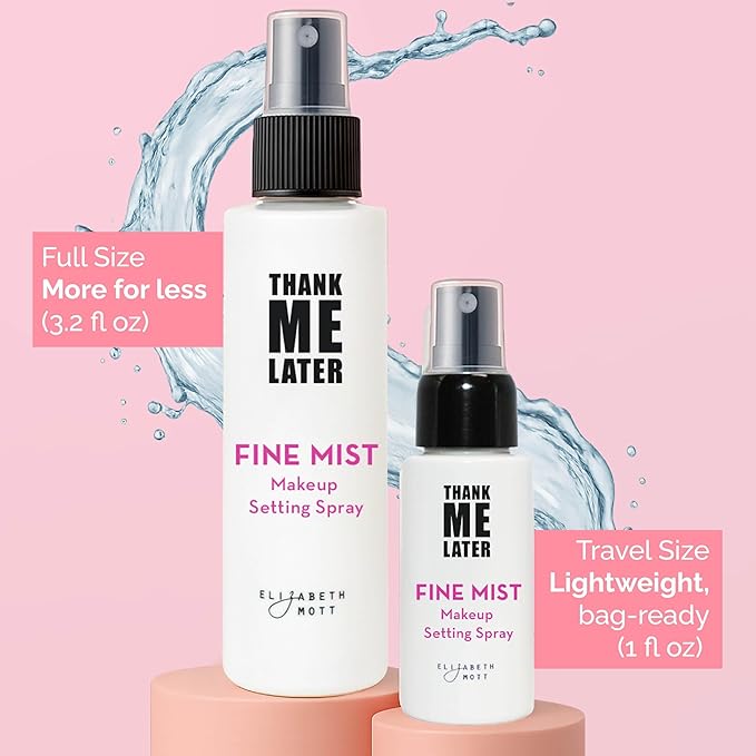 Elizabeth Mott Thank Me Later 3-in-1 Dewy Makeup Setting Spray - Hydrating & Long-Lasting Fine Mist with Niacinamide for Radiant, Glowy Skin - Lightweight, Oil-Free & Cruelty-Free Formula, 95 mL