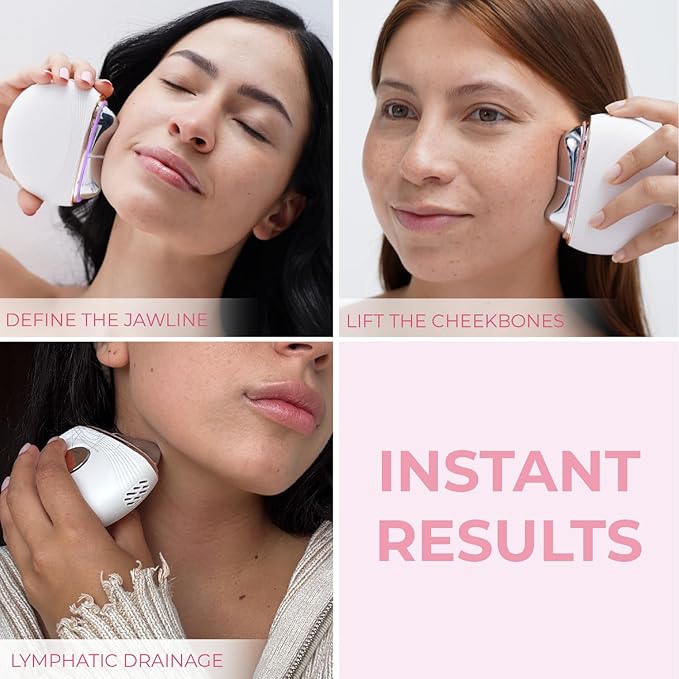 RIKI LOVES RIKI Riki Sculptress Electric Gua Sha Facial Tools - 6 in 1 Hot & Cold Face Sculpting Tool - & Vibration & Red/Blue/Purple LED Massager for Anti-Aging & Wrinkles, Puffiness, Double Chin