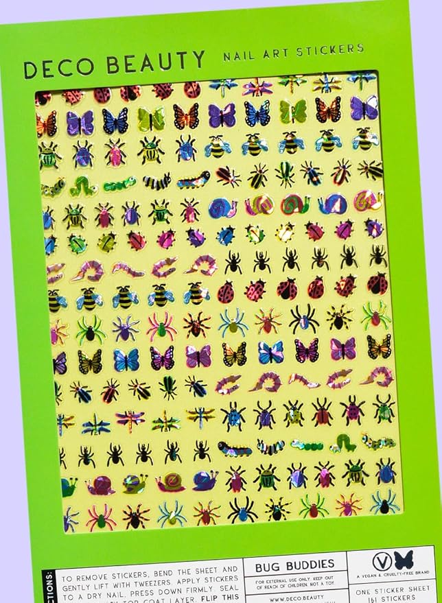 Deco Beauty Bug Buddies -Super Thin & Easy-to-Apply Nail Art with The Cutest Designs-Durable & Long-Lasting Nail Art Stickers and Decals for Women, for DIY at-Home Manicures & Salon-Quality Nails
