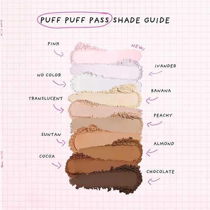 Kimchi Chic Beauty Puff Puff Pass Set and Bake Setting Powder for Makeup, Extra Fluffy Loose Face Powder Poof, Soft Natural Face Makeup for Uneven Skin Tone, 06 Almond