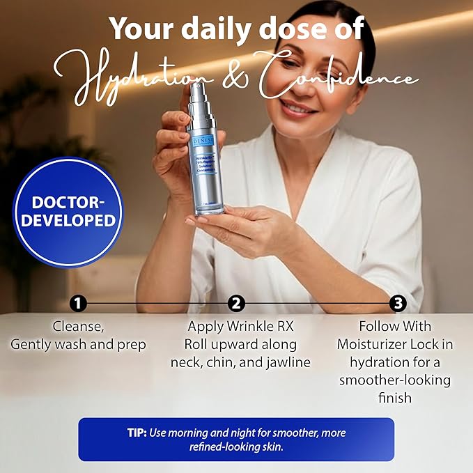 Dr. Denese Wrinkle RX 76% Peptide Solution Concentrate 1 oz – Supports Smoother, Firmer-Looking Skin With Lightweight Hydration – Doctor-Developed Formula for Refined, Youthful-Looking Tone
