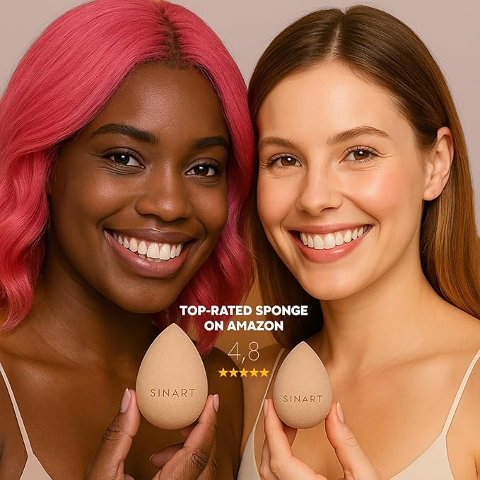 Makeup Sponge, Beauty Makeup Foundation Blender, For Liquid, Cream, & Powder Products, Original Premium PROsponge, Vegan, Cruelty & Latex-Free (BEIGE)