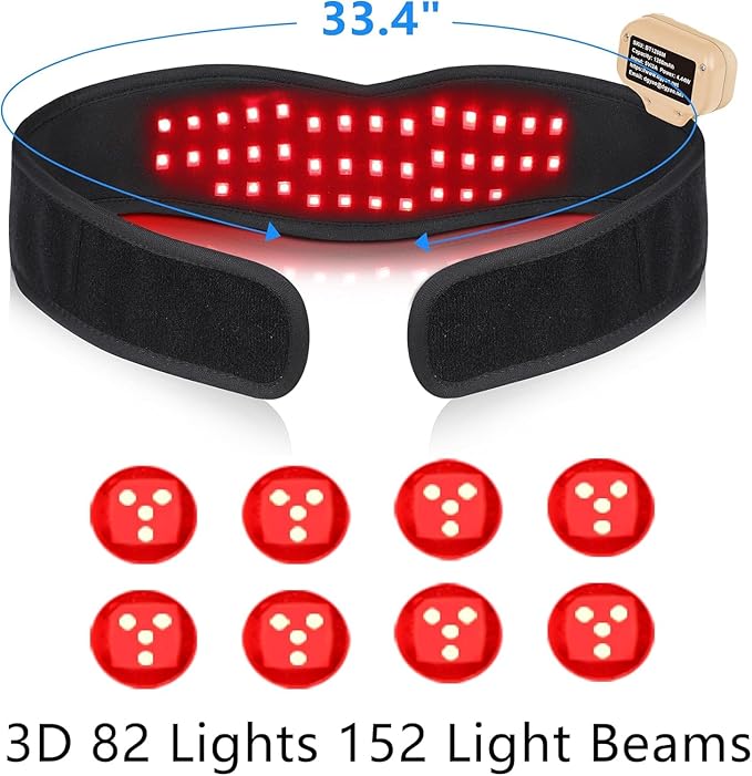 8 Colors Cordless Infrared Light Therapy for Neck and Chin, Portable Rechargeable Red Light Therapy Wrap for Face with 20-Minute Timer for Pain Relief, Jaw and Neck Tightening and V-Face