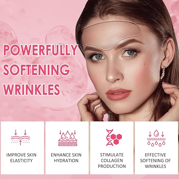 TEAWOO Reusable Forehead Wrinkle Patches | Forehead Wrinkles Treatment | Reusable Silicone Smoothing Pads for Brow Lift | Patches For Wrinkles | Non Invasive Reusable Wrinkle Smoothers | 4 Patches