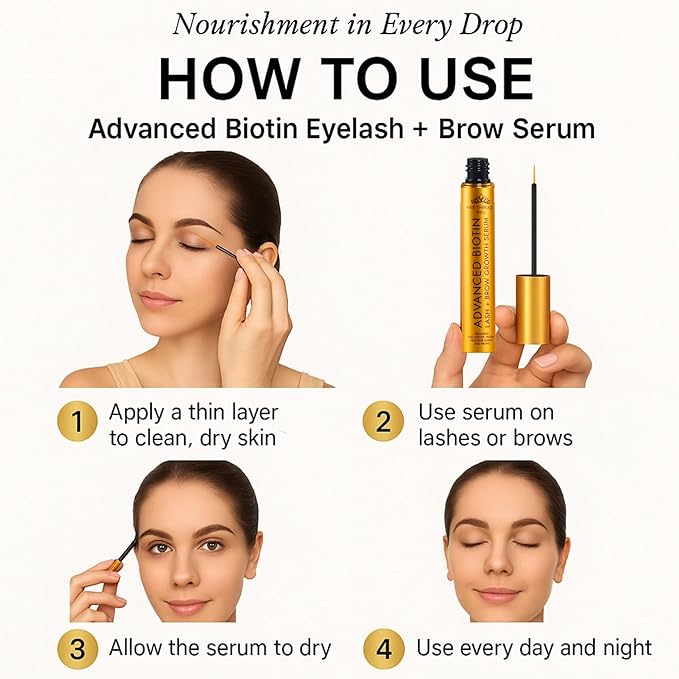 Lash Serum for Eyelash Growth – Advanced Formula Eyelash Growth Serum for Longer, Fuller, Thicker Lashes & Eyebrows – Premium Gentle Vegan Formula for Sensitive Eyes
