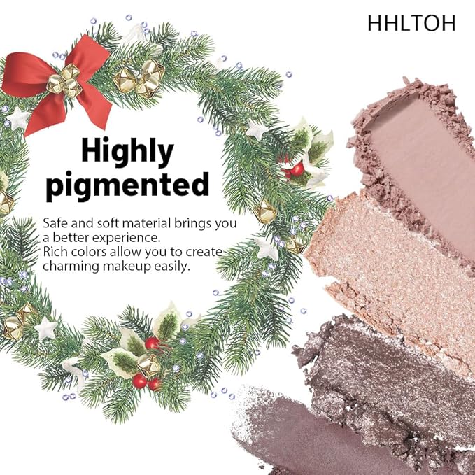 HHLOTH 4 Colors Plum Nude Brown Champagne Rose Gold Eye Shadow Powder Palette Makeup, Neutral Matte Shimmer Cream Eyeshadow Palette for Old Women Highly Pigmented Waterproof, paleta de sombras de ojos
