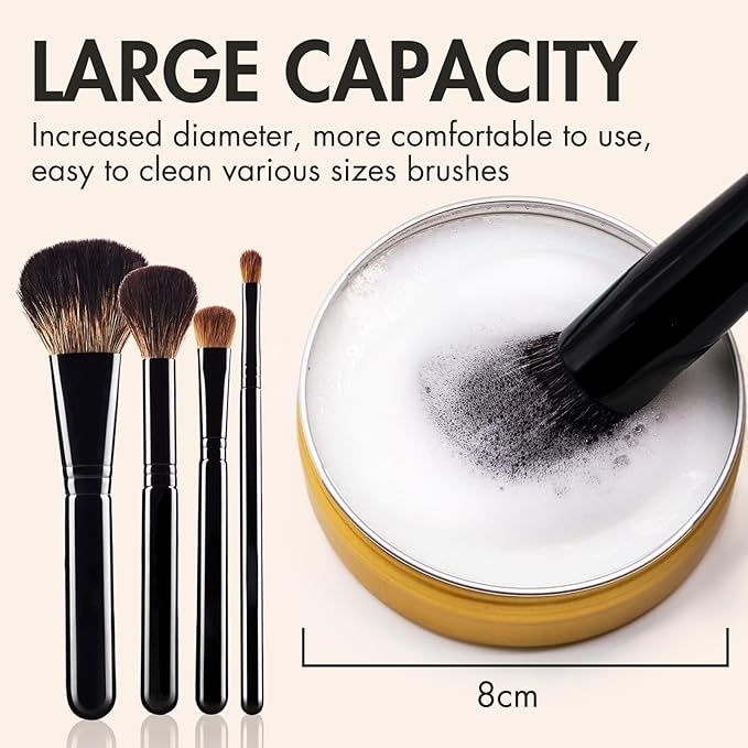 Makeup Brush Cleaner Solid Brush & Sponge Soap With Silicone Cleaning Pad, Vegan, Deep Cleaning, No Residue(100g/3.53oz)