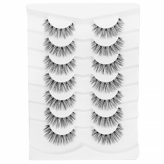 Dramatic Long Thick Faux Mink Lashes Pack Jiocolor Fluffy 3D Volume Eye Fake Eyelashes 7 Pairs Full Crossed Big Eye Lashes Pack DJ-31
