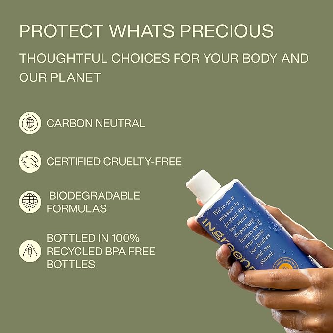 Ingreendients Moisturizing Body Wash For Sensitive, Dry & All Skin Types - pH Balanced, Natural, Organic, Non-Toxic, Vegan, Sulfate-Free, Paraben-Free, Gluten-Free (16 FL. OZ)
