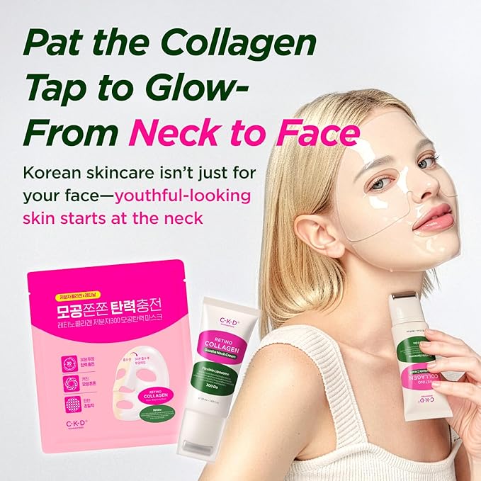 CKD Pore-Tightening & Firming Face Mask (10ea) – Korean Hydrogel Sheet Mask for Glass Skin, Minimizes Pores & Boosts Firmness with 3rd Retinal & Low Molecular Collagen, Korean Skincare