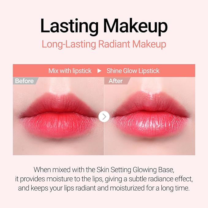 JUNG SAEM MOOL Skin Setting Glowing Base 1.35 Fl Oz, Hydrating Primer with Fine Pearls for Radiant Glow, Pore-Smoothing Pink Flower Complex, Makeup Base for Dry and Combination Skin, Korean Makeup