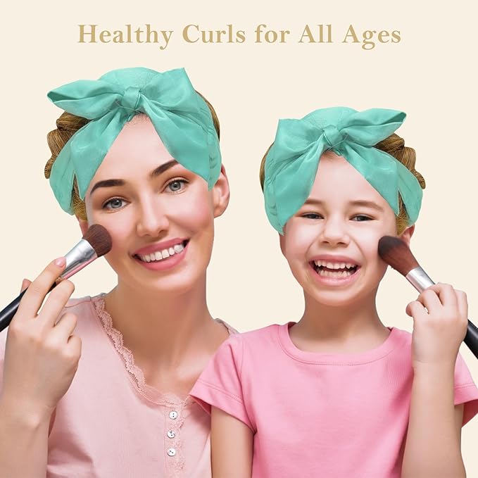 Ystrybo Satin Heatless Hair Curler Curls Overnight Hair Curlers to Sleep in, Hair Curlers No Heat Curls Overnight, Heatless Curling Set for Women Long Hair - 8 Pcs (Green)