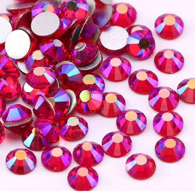 Novani Crystal Rhinestones, Flatback Loose Gemstones 1440pcs Glass Rhinestones for Clothes Shoes Crafts Makeup Nail Art and DIY Decorations(SS12, Light Siam AB)