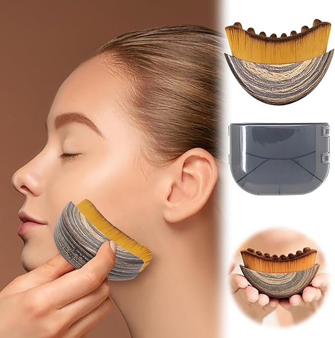 Lymphatic Contour Face Brush, Dry Face Brush for Lymphatic Drainage Massager -Anti-Puffiness, Lift, Chin & Jawline Sculpting (1PCS Soft Gua Sha Brush)